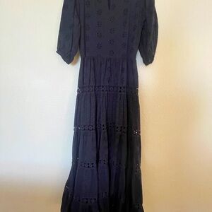 ASOS Design Maxi broderie dress - Black.